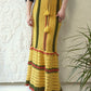 70s Autumnal Crochet Maxi Skirt / S-M