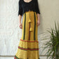 70s Autumnal Crochet Maxi Skirt / S-M