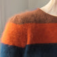 80s Angora Stripe Cropped Sweater / S