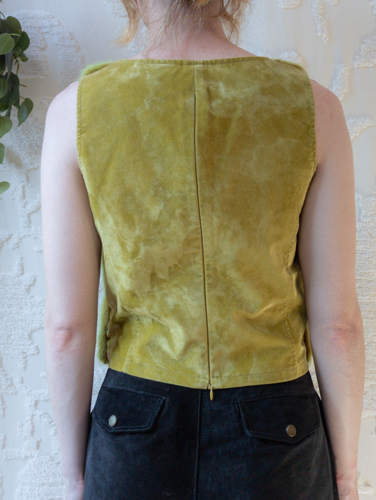 90s Faux Fur Clubwear Crop Top / S