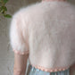 50s Fluffy Angora Crochet Trim Shrug