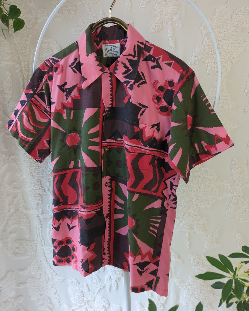 60s Pink Hawaiian Shirt