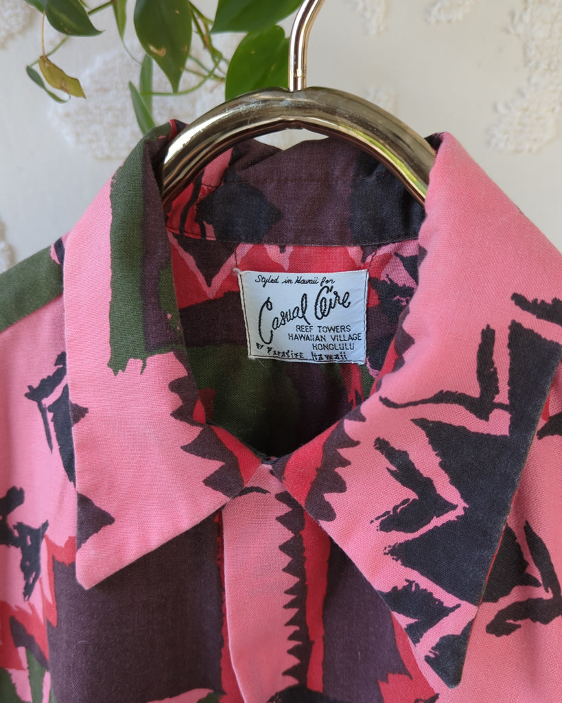 60s Pink Hawaiian Shirt