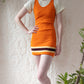 Rare 20s Neon Orange Wool Bathing Suit