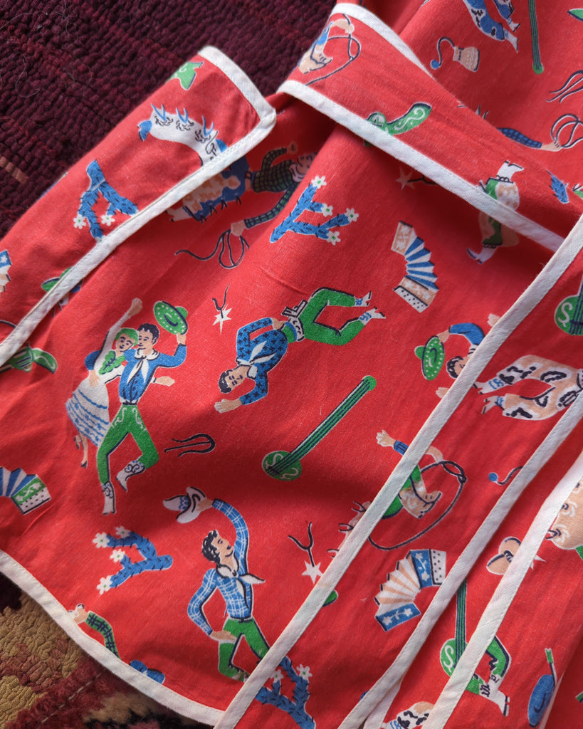 40s Novelty Print Smock Top