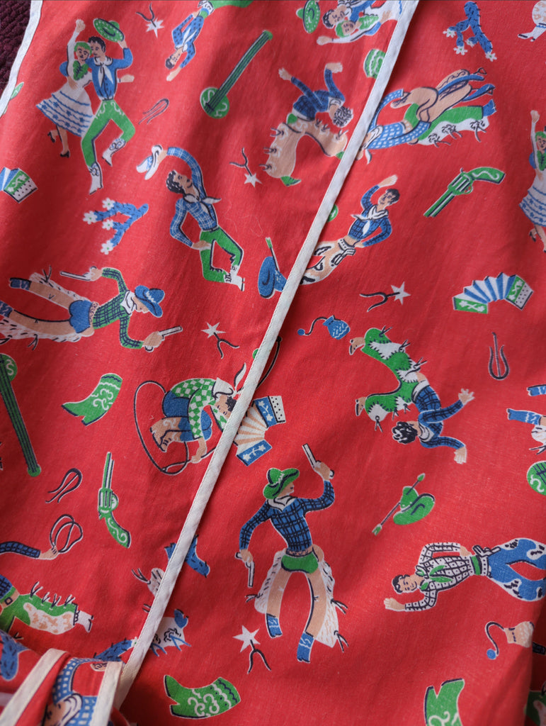40s Novelty Print Smock Top