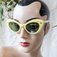 60s Lemon Yellow Cat Eye Sunglasses