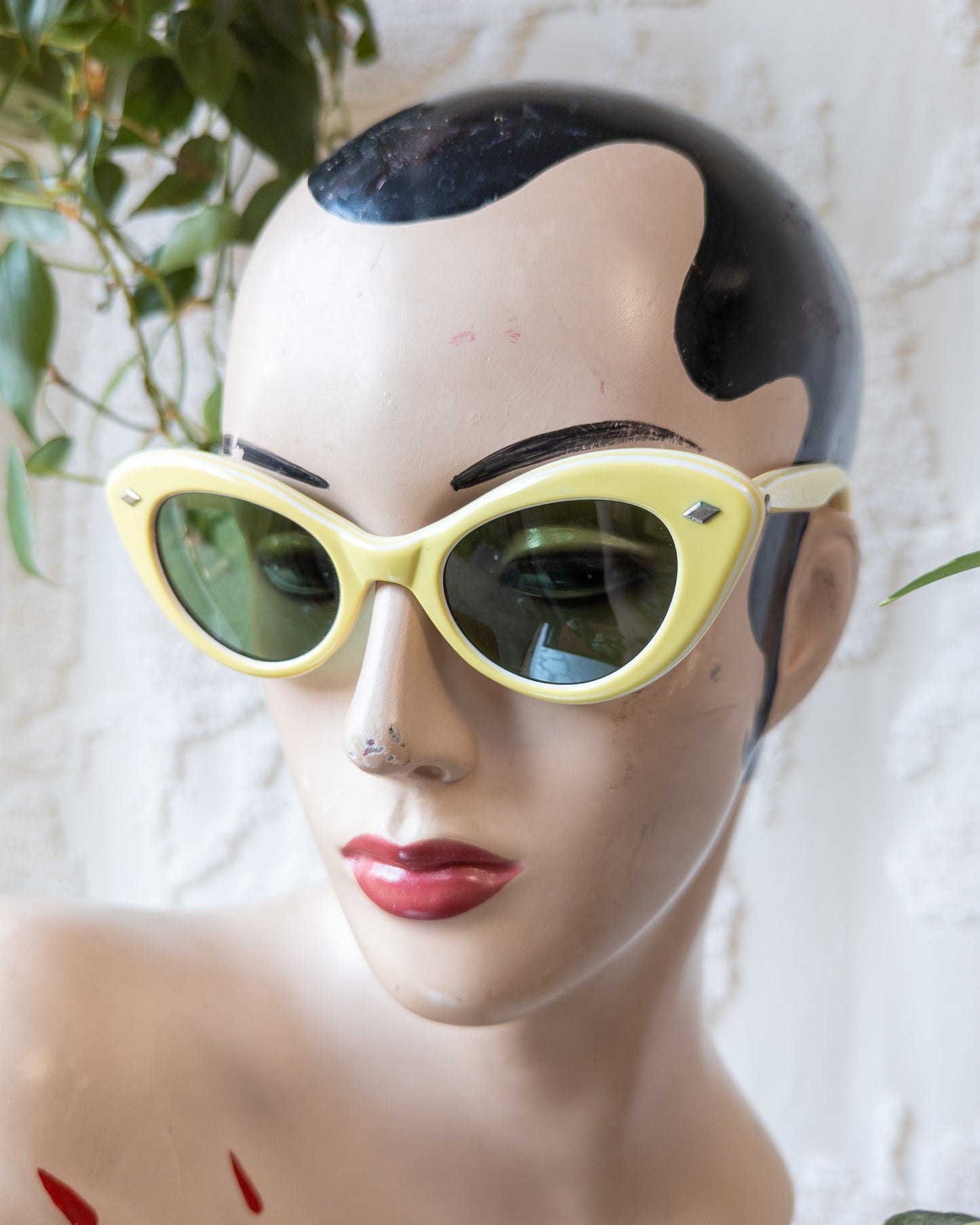 60s Lemon Yellow Cat Eye Sunglasses