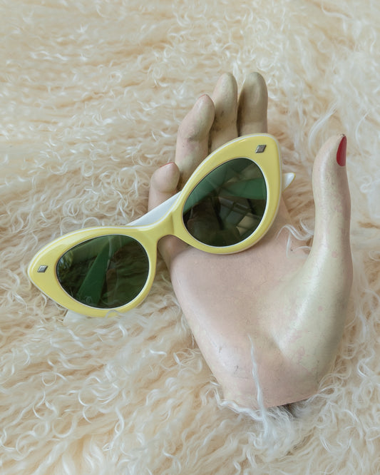 60s Lemon Yellow Cat Eye Sunglasses