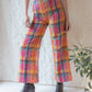 70s Textured Seersucker Cotton Bellbottoms