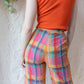 70s Textured Seersucker Cotton Bellbottoms