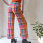 70s Textured Seersucker Cotton Bellbottoms