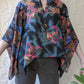 70s Colorful Mixed Print Scarf Top