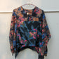 70s Colorful Mixed Print Scarf Top