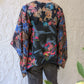 70s Colorful Mixed Print Scarf Top