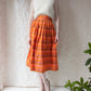 80s Orange & Pink Iridescent Raw Silk Skirt