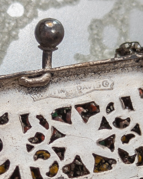 Antique 20s Whiting & Davis Enamel Mesh Purse