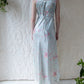 30s Floral Rayon Bias Cut Slip Dress