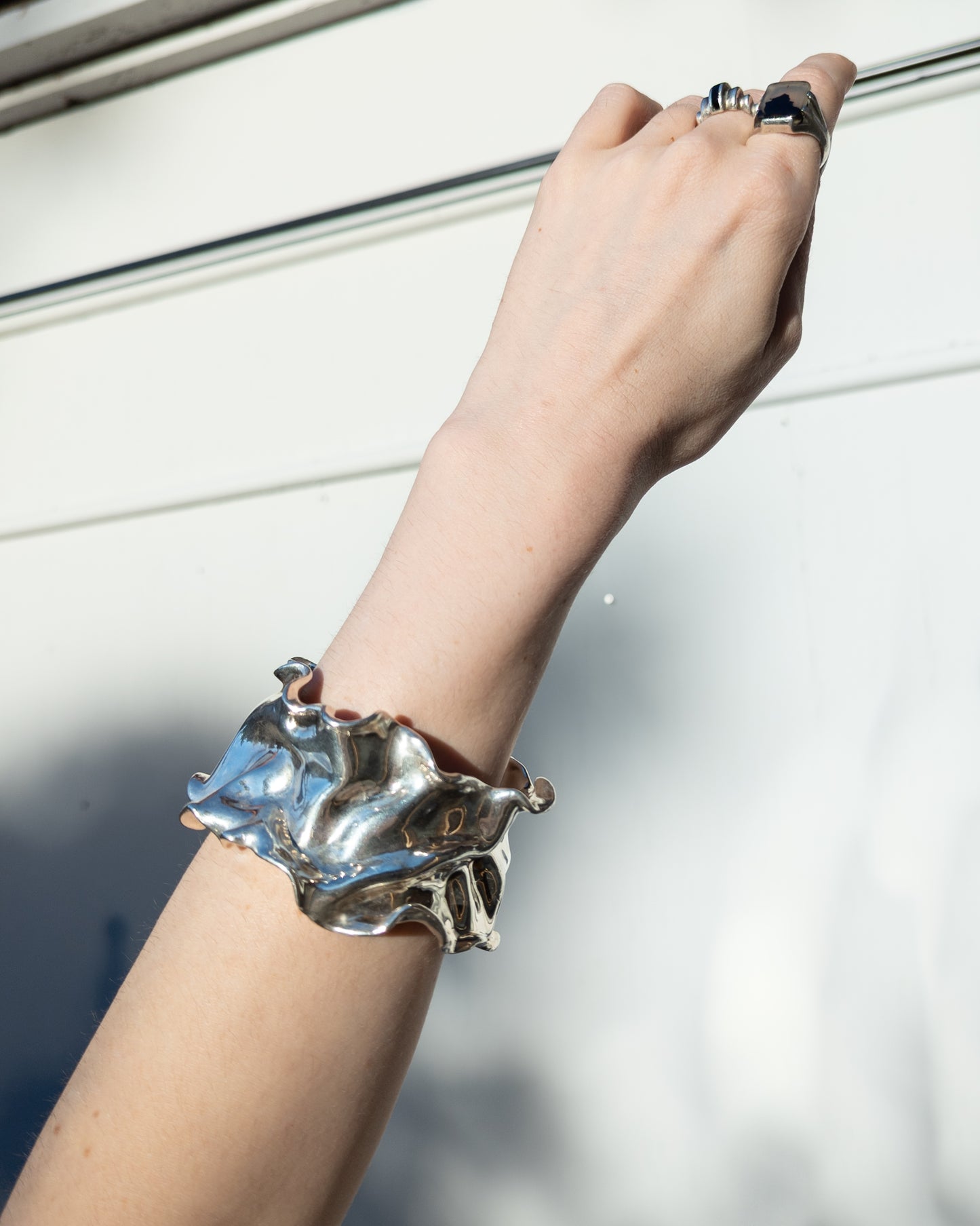 90s Bat Ami Sterling Plated Resin Cuff